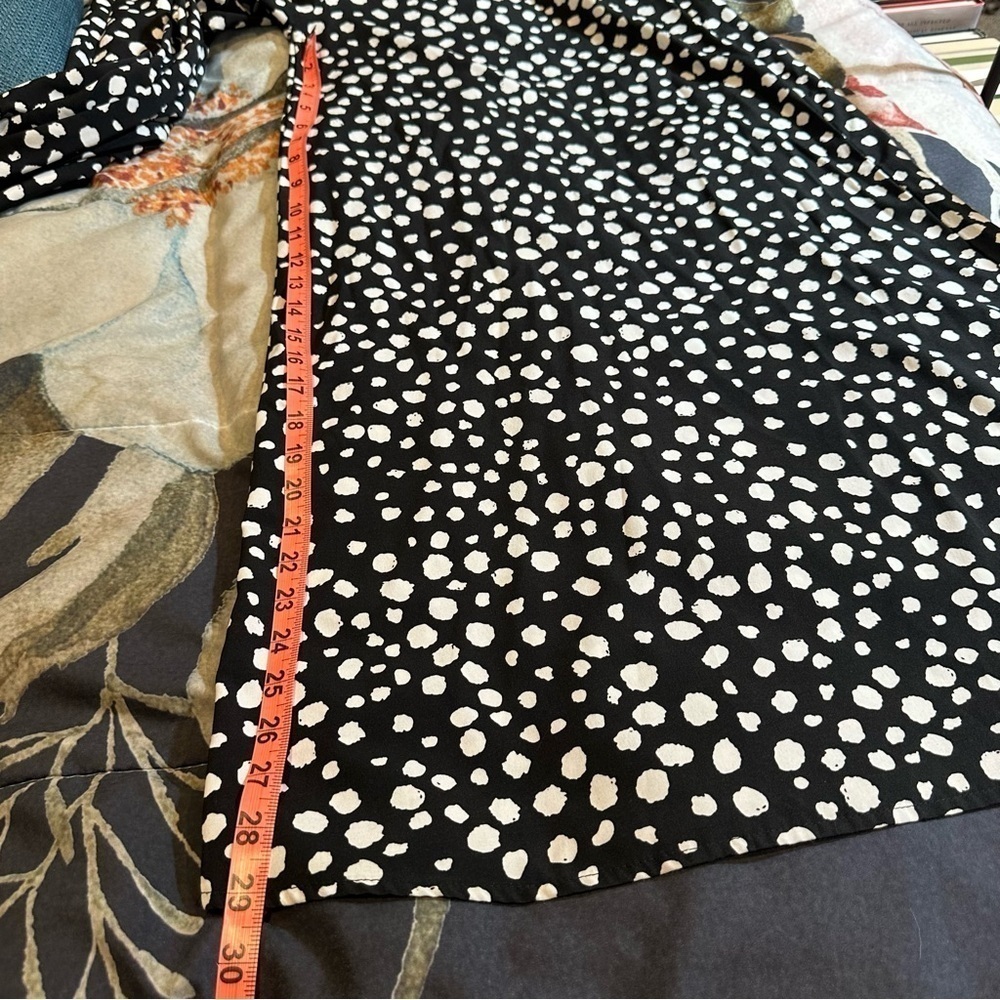 black and white high waisted lightweight super wide leg pants polka dot - Picture 13 of 14